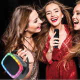 IQ Sound Mini Karaoke Portable Bluetooth Speaker with Wireless Microphone and RGB Light Show, IQ-908K, Black