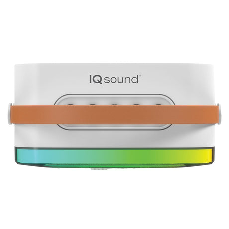 IQ Sound Mini Karaoke Portable Bluetooth Speaker with Wireless Microphone and RGB Light Show, IQ-908K, White