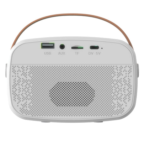 IQ Sound Mini Karaoke Portable Bluetooth Speaker with Wireless Microphone and RGB Light Show, IQ-908K, White