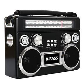 Supersonic Portable 3-Band Radio with Bluetooth and Flashlight, SC-1097BT, Black