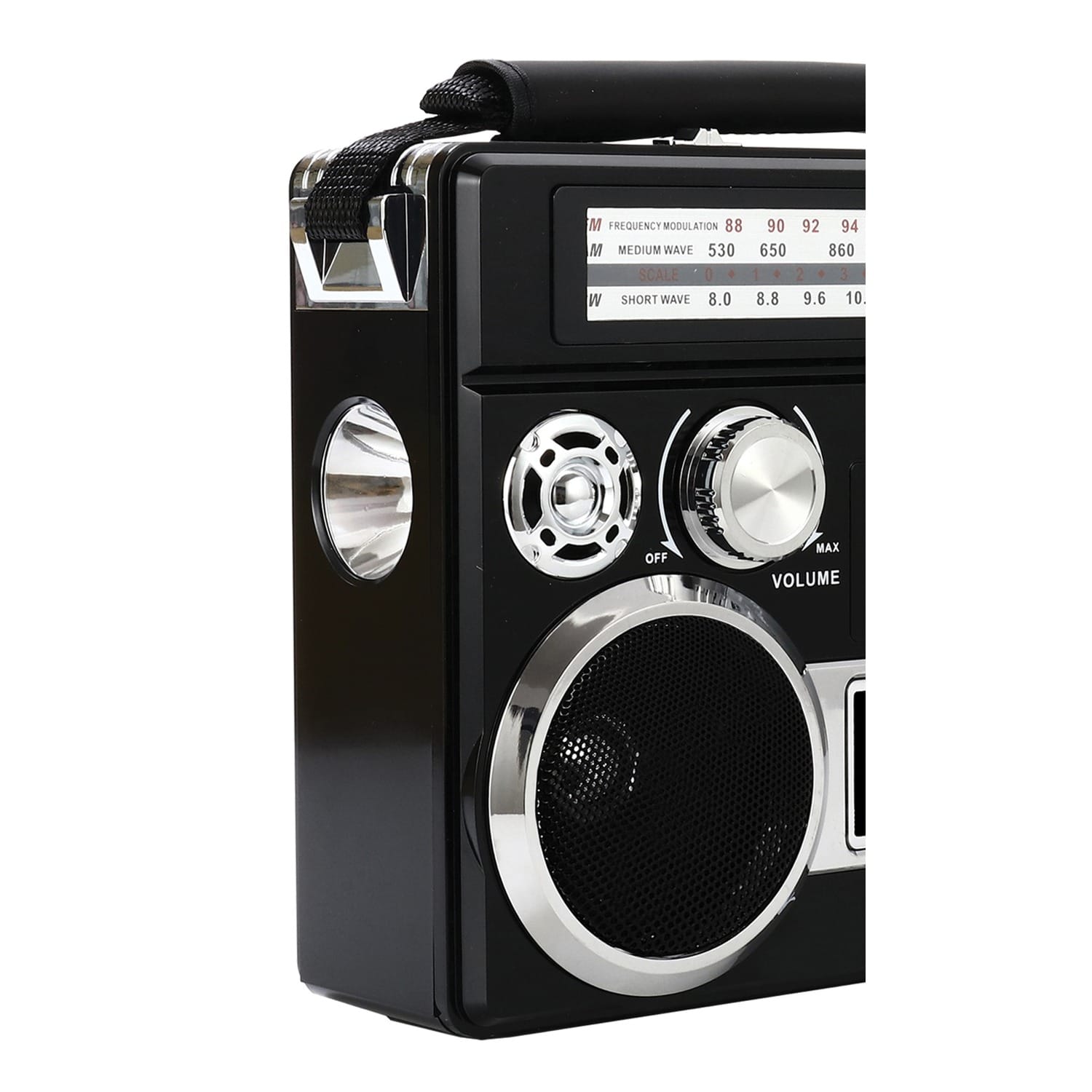Supersonic Portable 3-Band Radio with Bluetooth and Flashlight, SC-1097BT, Black
