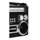 Supersonic Portable 3-Band Radio with Bluetooth and Flashlight, SC-1097BT, Black