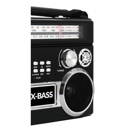 Supersonic Portable 3-Band Radio with Bluetooth and Flashlight, SC-1097BT, Black