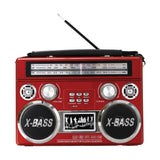 Supersonic Portable 3-Band Radio with Bluetooth and Flashlight, SC-1097BT, Red