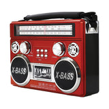 Supersonic Portable 3-Band Radio with Bluetooth and Flashlight, SC-1097BT, Red