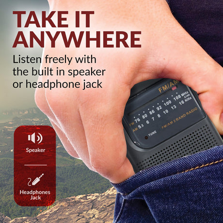 Supersonic Portable AM/FM Band Radio with Wrist Strap, SC-1105