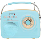 Supersonic Retro Portable AM/FM Radio with Bluetooth, SC-1201, Blue