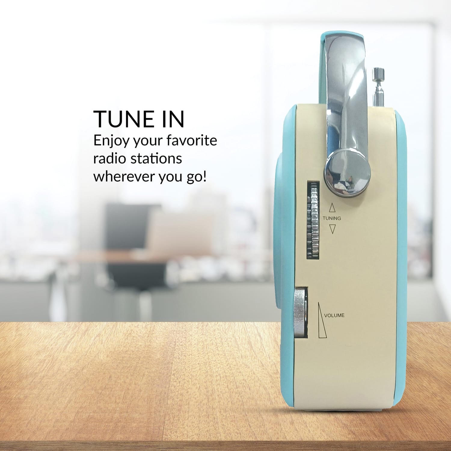 Supersonic Retro Portable AM/FM Radio with Bluetooth, SC-1201, Blue