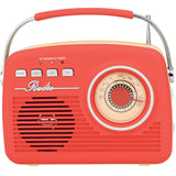 Supersonic Retro Portable AM/FM Radio with Bluetooth, SC-1201, Red