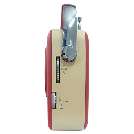 Supersonic Retro Portable AM/FM Radio with Bluetooth, SC-1201, Red