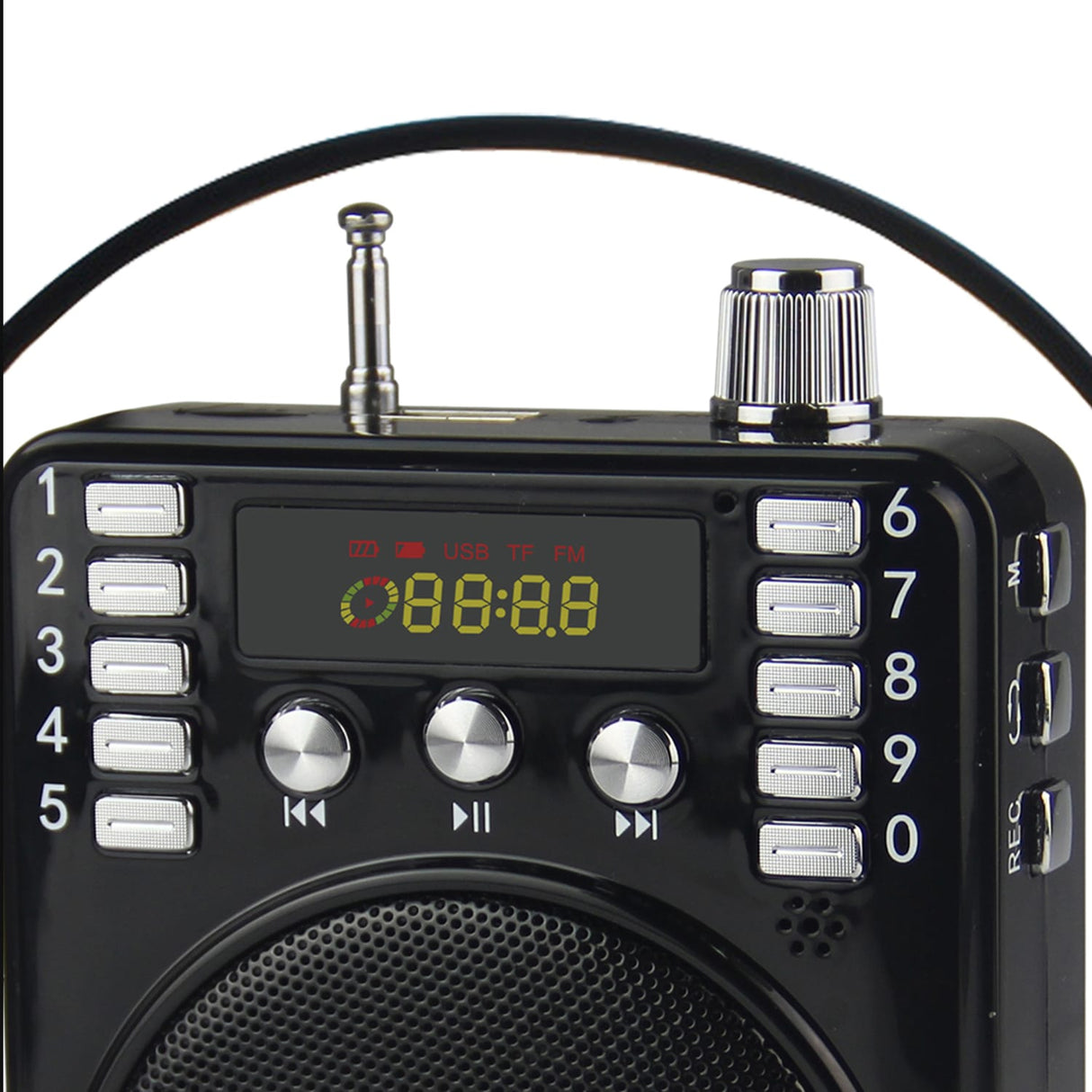 Supersonic Bluetooth Portable PA Speaker Voice Amplifier with Microphone, FM Radio, and Karaoke Jack, SC-1443BT, Black