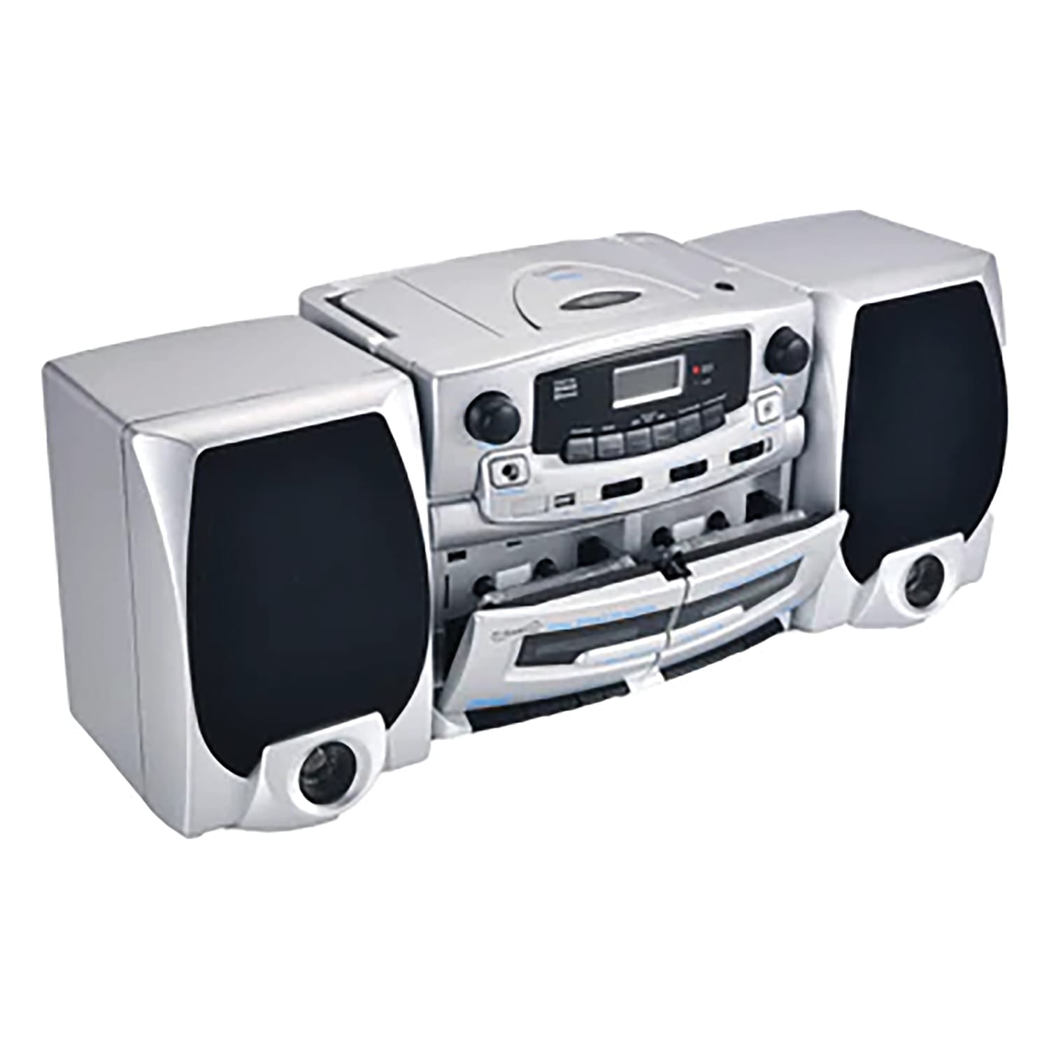 Supersonic 21-Watt Bluetooth Home Stereo System with Detachable Speakers, CD/Dual-Cassette Players, FM Radio, Mic Input, and Remote, SC-2121BT