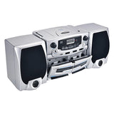 Supersonic 21-Watt Bluetooth Home Stereo System with Detachable Speakers, CD/Dual-Cassette Players, FM Radio, Mic Input, and Remote, SC-2121BT