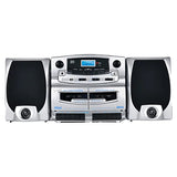 Supersonic 21-Watt Bluetooth Home Stereo System with Detachable Speakers, CD/Dual-Cassette Players, FM Radio, Mic Input, and Remote, SC-2121BT