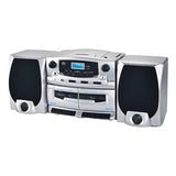Supersonic 21-Watt Bluetooth Home Stereo System with Detachable Speakers, CD/Dual-Cassette Players, FM Radio, Mic Input, and Remote, SC-2121BT
