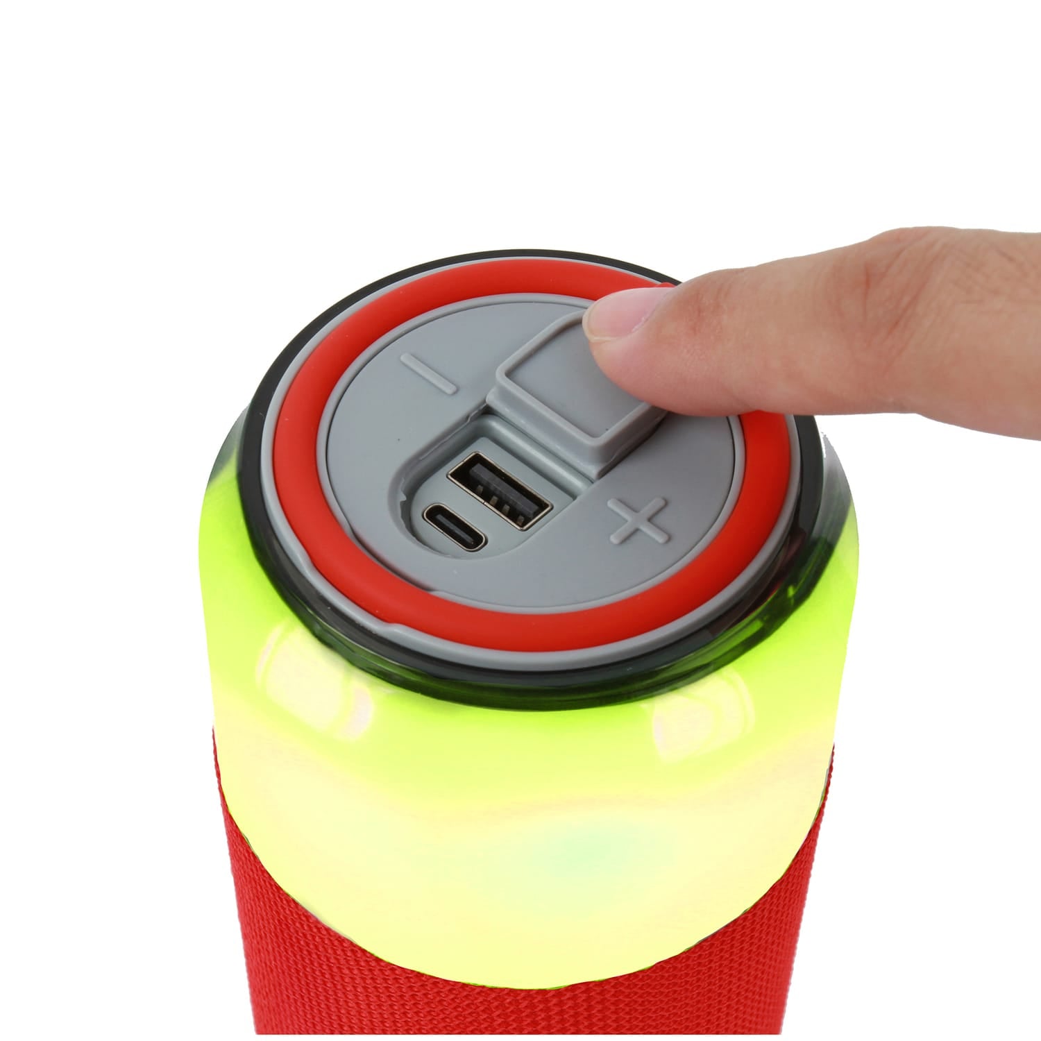 Supersonic SodaBoom Portable Bluetooth Speaker, True Wireless, with LED Light Show, SC-2335BT, Red
