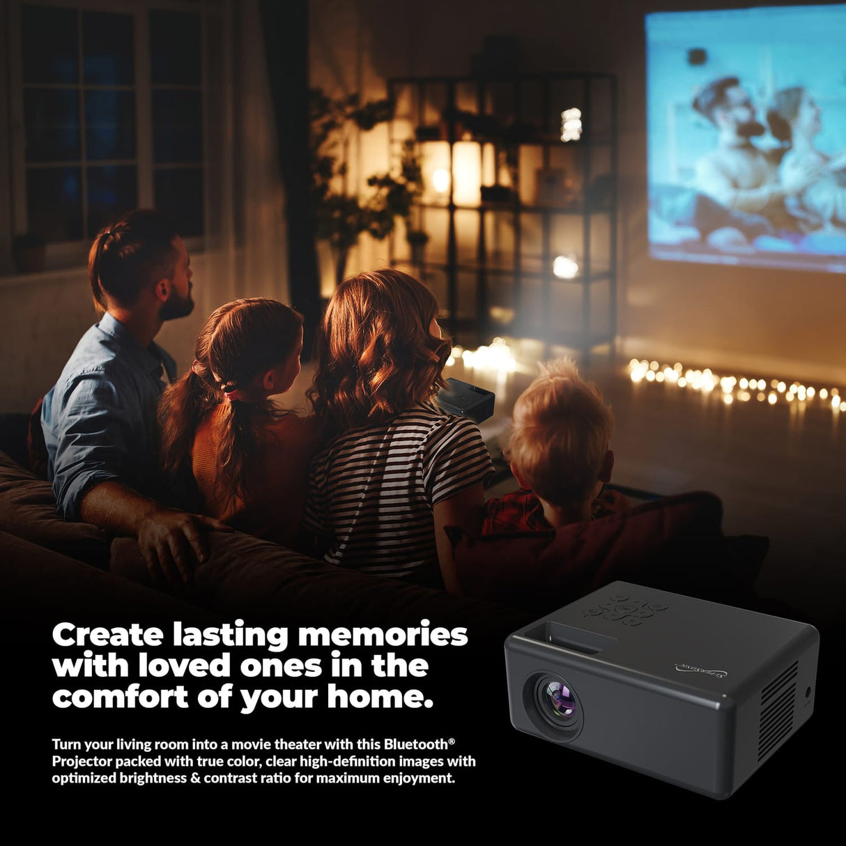 Supersonic 720p HD 800-ANSI-Lumen Compact LED Projector