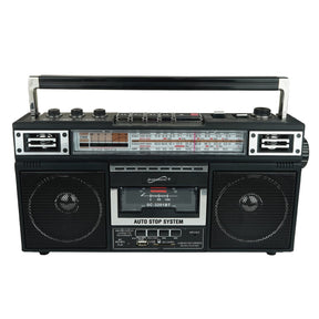 Supersonic Retro Bluetooth Cassette/AM/FM/Shortwave Boom Box, SC-3201BT, Black