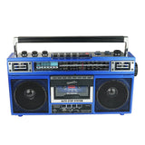 Supersonic Retro Bluetooth Cassette/AM/FM/Shortwave Boom Box, SC-3201BT, Blue