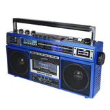 Supersonic Retro Bluetooth Cassette/AM/FM/Shortwave Boom Box, SC-3201BT, Blue