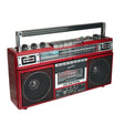 Supersonic Retro Bluetooth Cassette/AM/FM/Shortwave Boom Box, SC-3201BT, Red