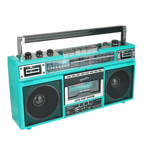 Supersonic Retro Bluetooth Cassette/AM/FM/Shortwave Boom Box, SC-3201BT, Teal