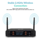 Supersonic 4-Channel 2.4-GHz Wireless Microphone System with 4 Handheld Microphones and Receiver, SC-909