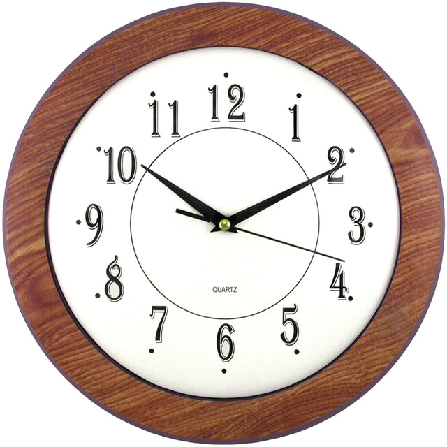 Timekeeper 12-In. Wood Grain Round Wall Clock