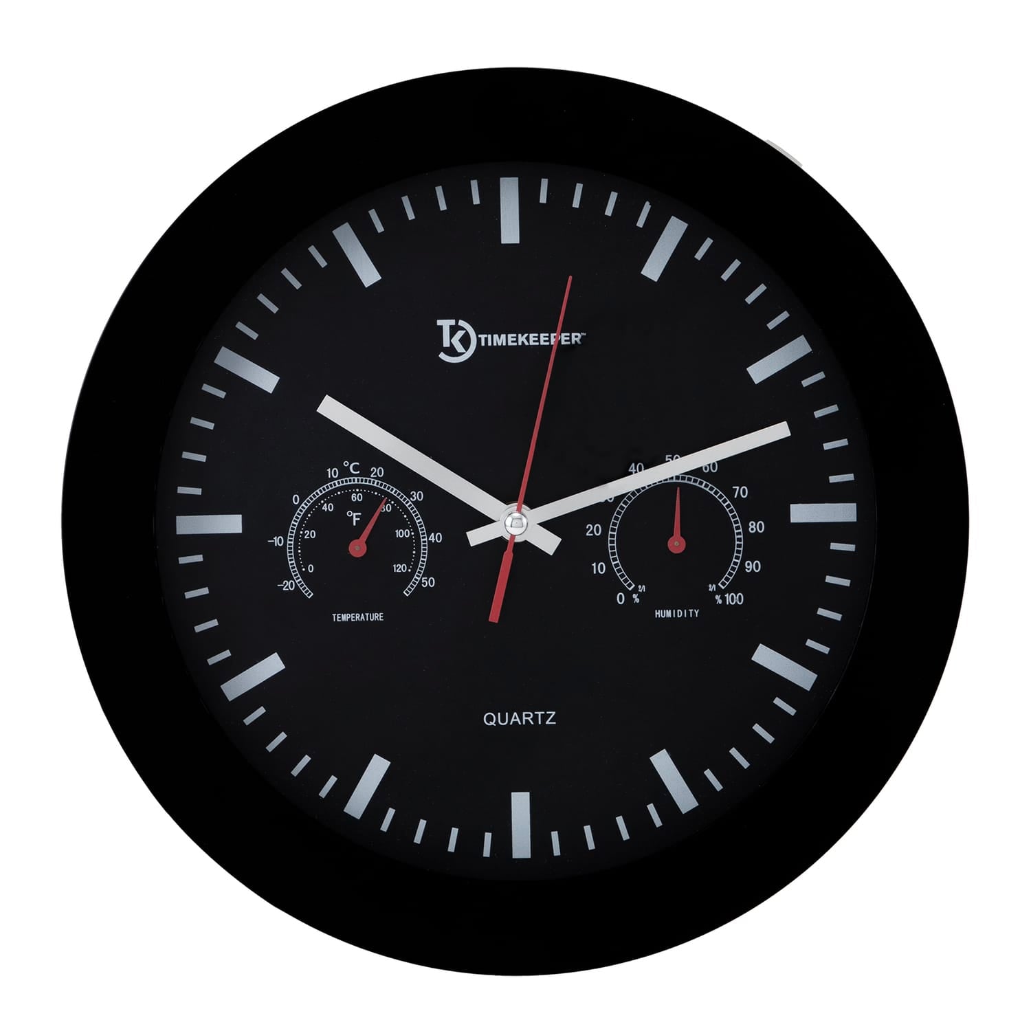 Timekeeper 12" Temperature & Humidity Wall Clock