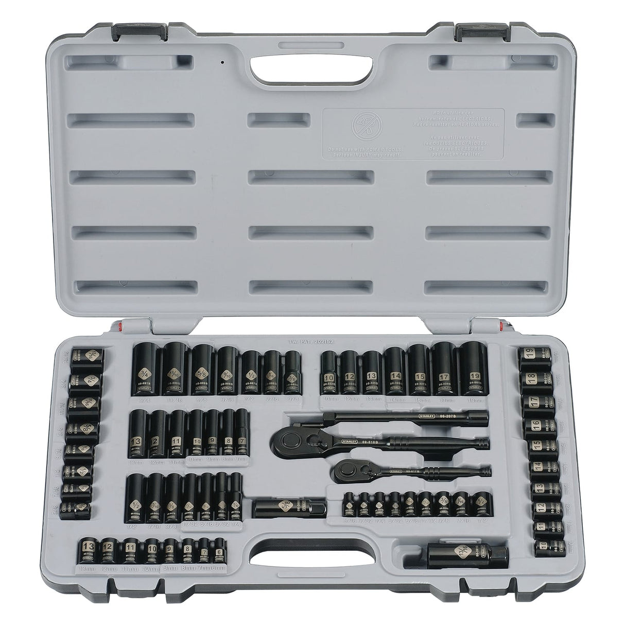 Stanley 69-Piece Black-Chrome Socket Set, 92-824