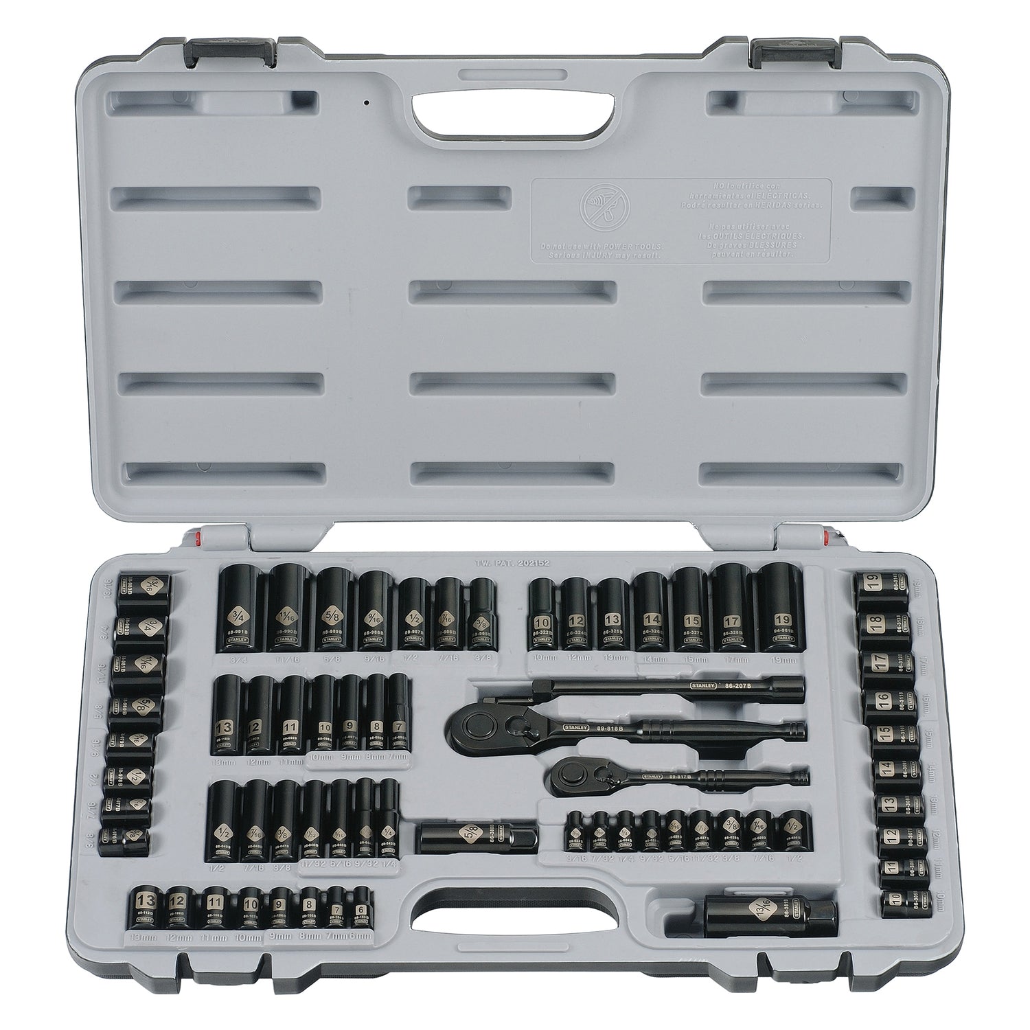 Stanley 69-Piece Black-Chrome Socket Set, 92-824