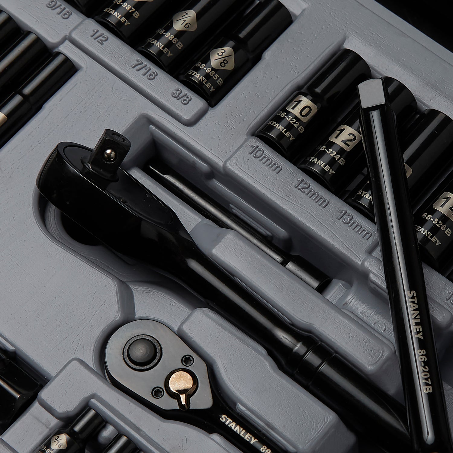Stanley 69-Piece Black-Chrome Socket Set, 92-824