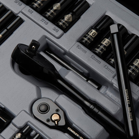 Stanley 69-Piece Black-Chrome Socket Set, 92-824