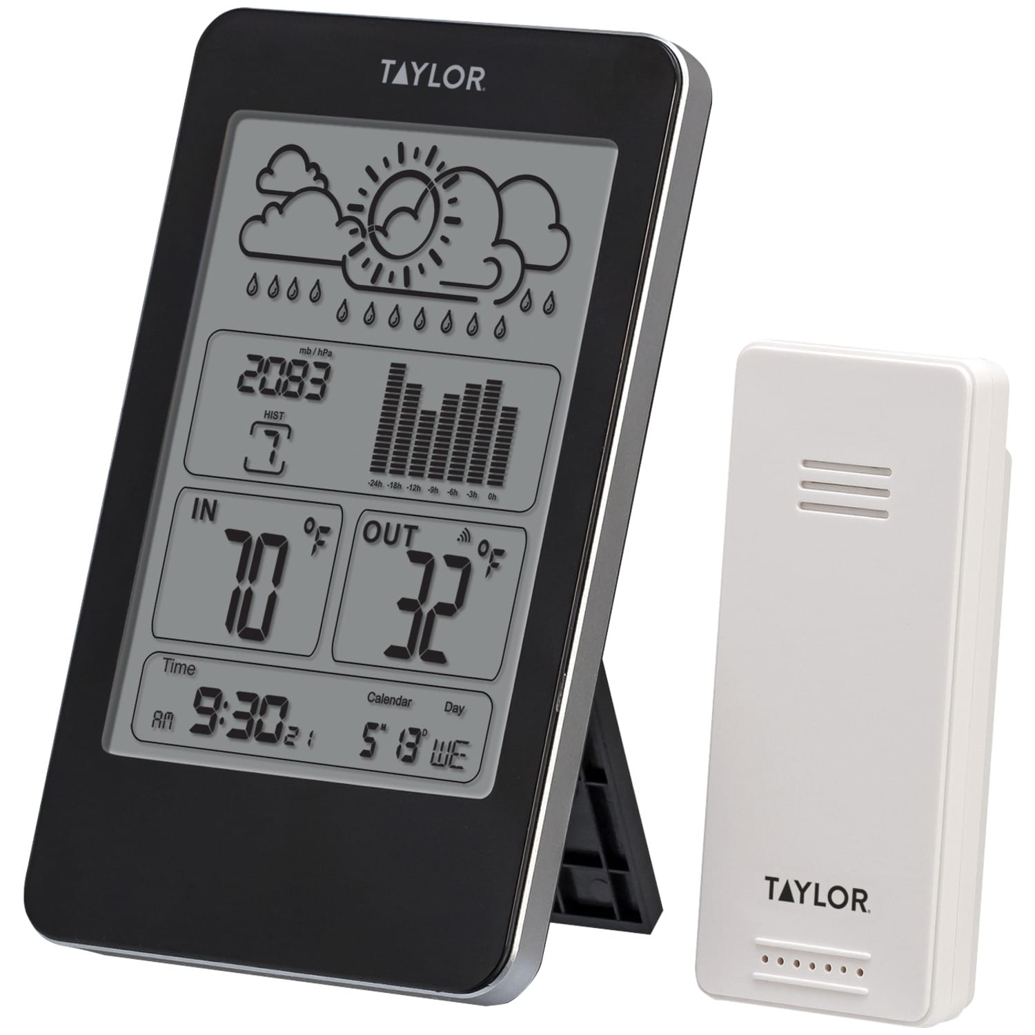 Taylor Precision Products Indoor/Outdoor Digital Thermometer with Barometer and Timer