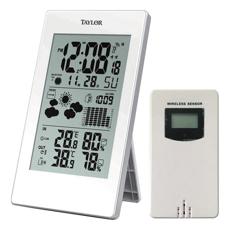 Taylor Precision Products Digital Weather Forecaster with Barometer & Alarm Clock