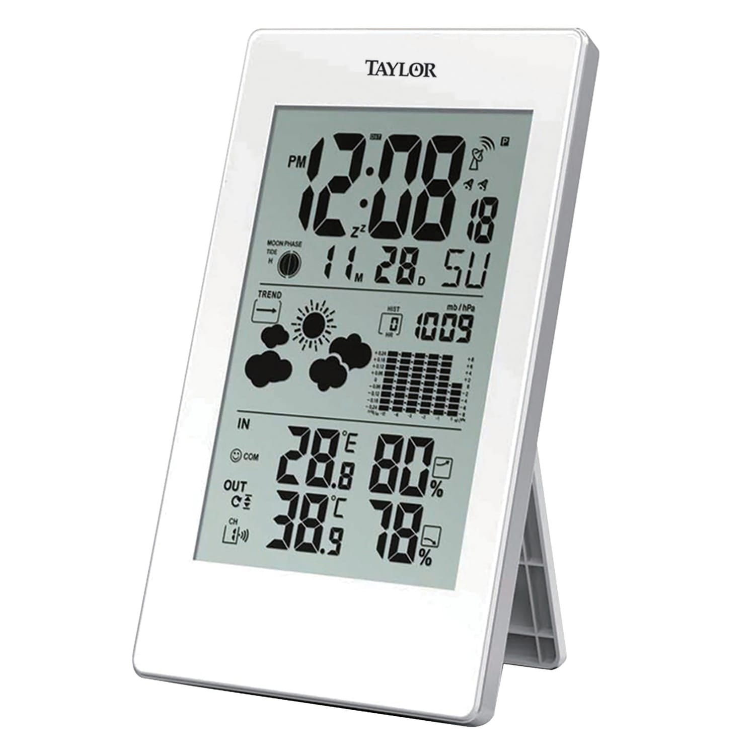 Taylor Precision Products Digital Weather Forecaster with Barometer & Alarm Clock