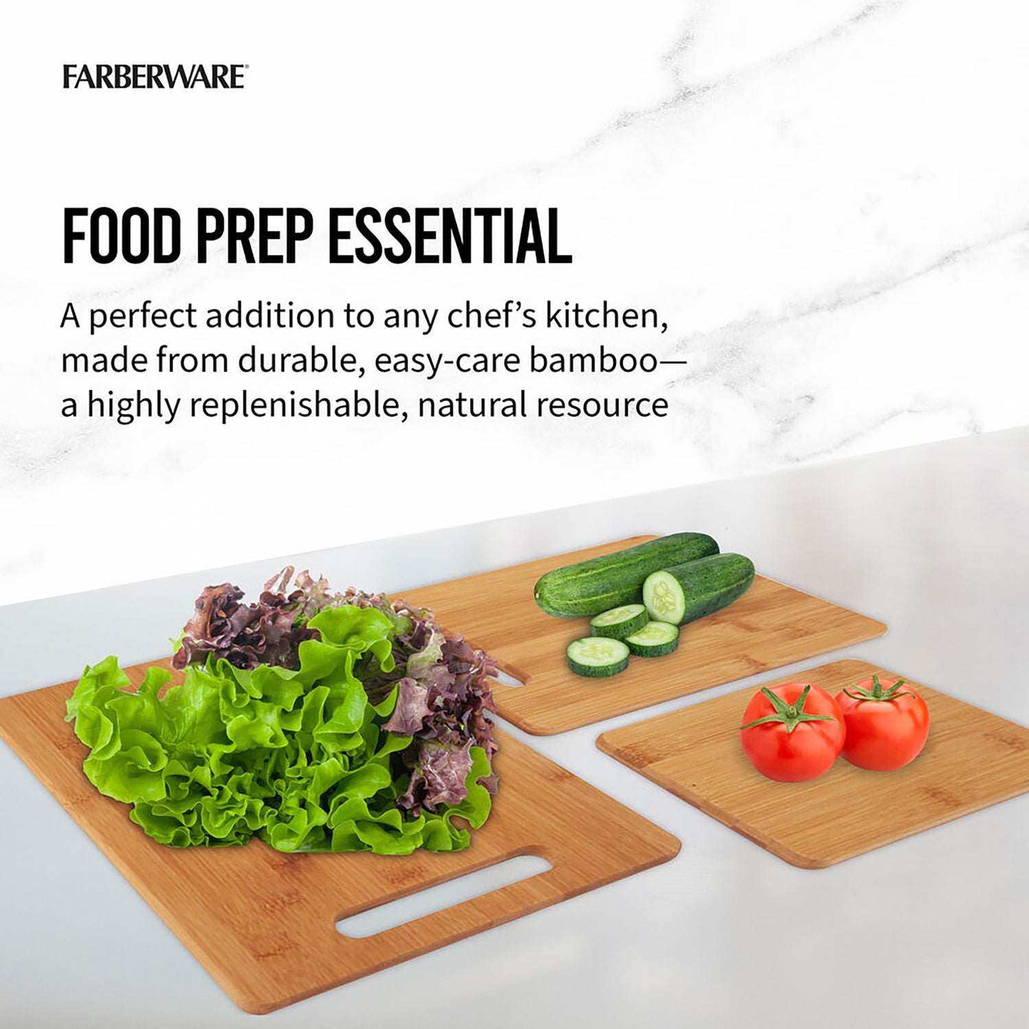 Farberware Bamboo Cutting Board Set, 3 Pack