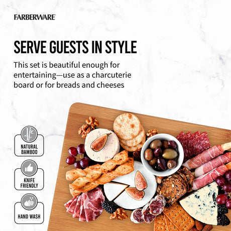 Farberware Bamboo Cutting Board Set, 3 Pack