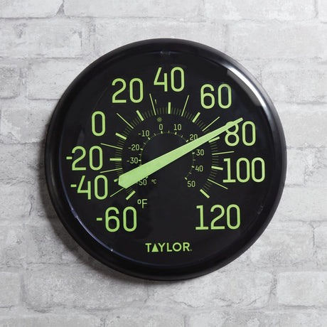 Taylor Precision Products 13.25-Inch Indoor/Outdoor Glow-in-the-Dark Thermometer