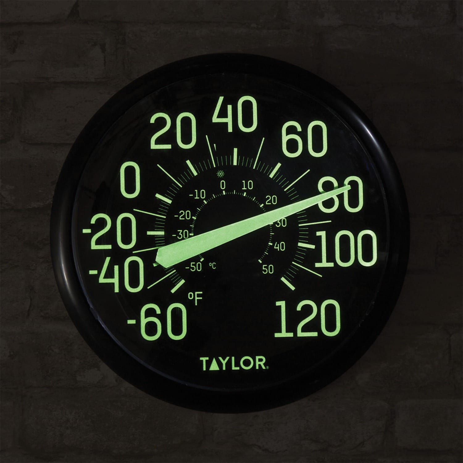 Taylor Precision Products 13.25-Inch Indoor/Outdoor Glow-in-the-Dark Thermometer