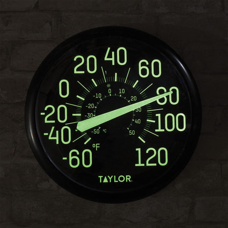 Taylor Precision Products 13.25-Inch Indoor/Outdoor Glow-in-the-Dark Thermometer