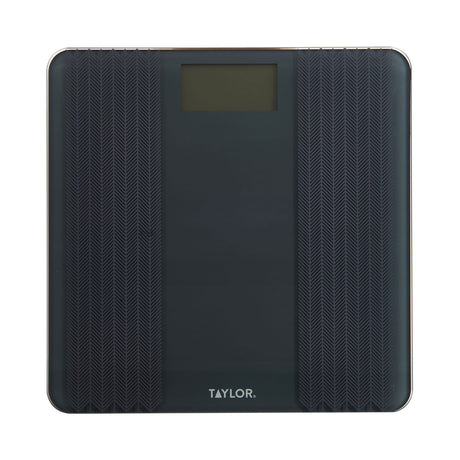 Taylor Precision Products Digital Glass Scale with Textured Herringbone Design, 500-Lb. Capacity