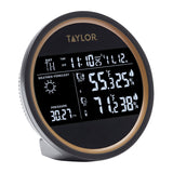 Taylor Precision Products Battery-Powered Wireless 3-Channel Digital Weather Forecaster and Clock with Wireless Remote Sensor