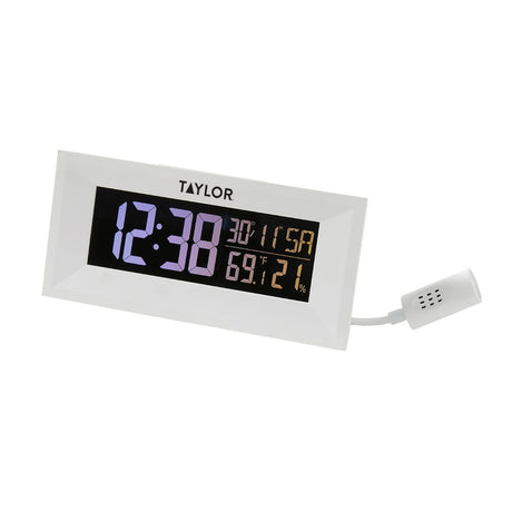 Taylor Precision Products Digital Indoor Weather Station with Mood Light and Wireless Charging Pad, 5287333