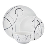 Studio Nova 12-Piece Porcelain Dinnerware Set, Circles Pattern