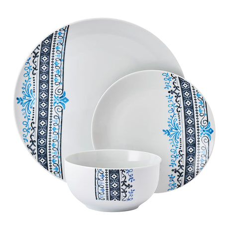 Studio Nova 12-Piece Porcelain Dinnerware Set, Michele Pattern