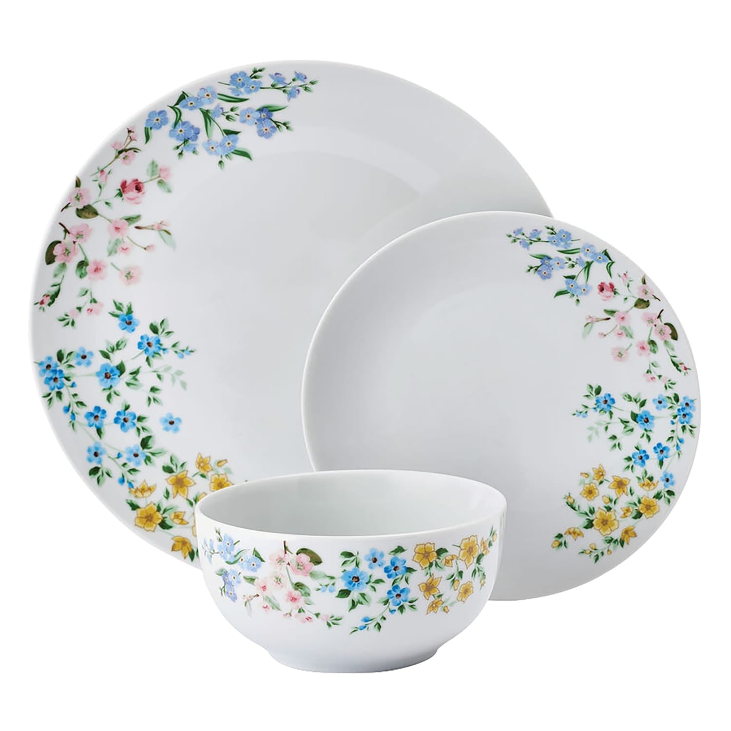 Studio Nova 12-Piece Porcelain Dinnerware Set, Fiona Floral Pattern