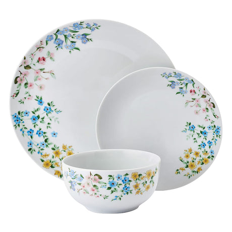 Studio Nova 12-Piece Porcelain Dinnerware Set, Fiona Floral Pattern