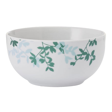 Studio Nova 12-Piece Porcelain Dinnerware Set, Gray Moonlit Leaves Pattern