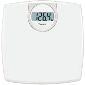 Taylor Precision Products LCD Readout 330-lb Capacity White Bathroom Scale